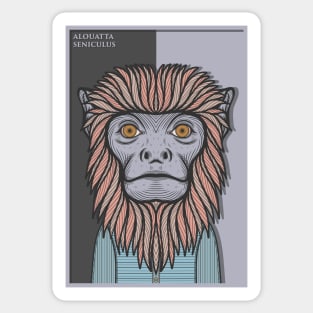 Red Howler Monkey Sticker